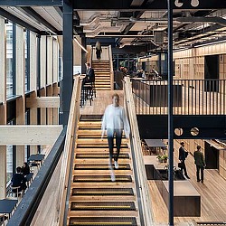 Interior stair at Gensler's London office.